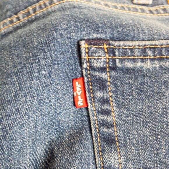 Levis 505 Jeans Mens Size 38x32 Blue Premium Big E Classic Straight Denim Modern - Picture 7 of 11